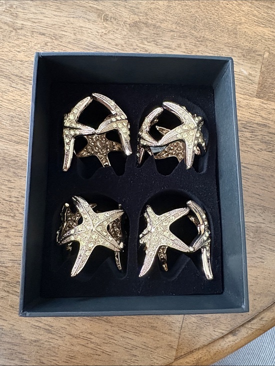 L'Objet Other - L'OBJET Gold Starfish Napkin Rings with Swarovski- set of 4